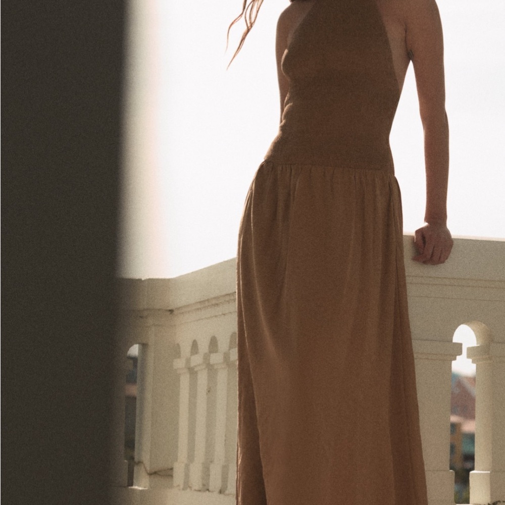 NEVER WORN Zara long halter dress in size small